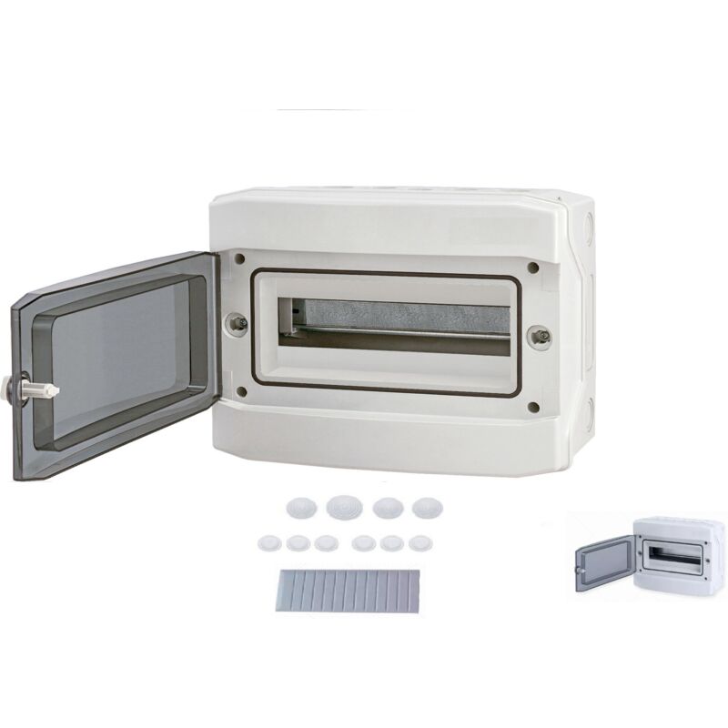 Ame Distribution - Tableau électrique étanche 12 modules apparent IP65 + borniers de terre / Neutre et 10 entrées câble