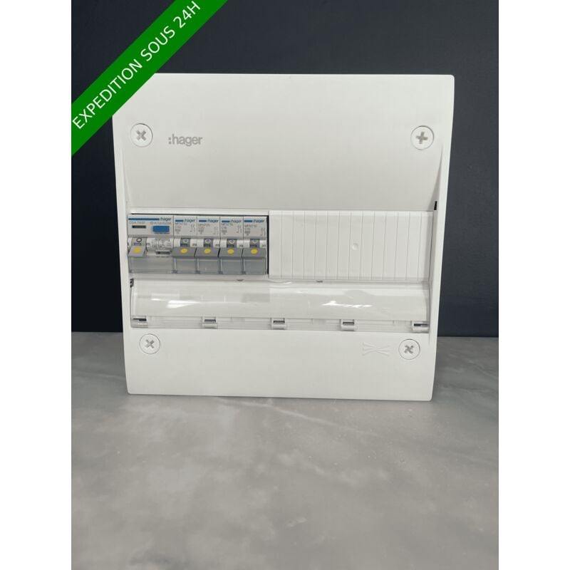Hager - Tableau électrique 1 rangée équipé et pré-câblé ref.061