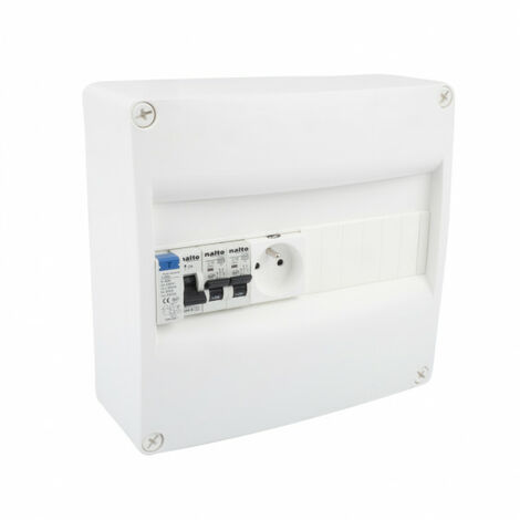 Tableau électrique pré-équipé 1 rangée – 13 modules – 40A 30mA type A – Prise 2P+T 16A – IP30 – Saillie – Garantie 3 ans – Nalto - ID 40 A