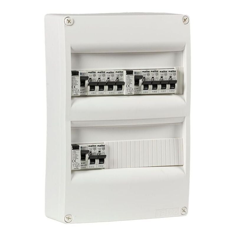 Nalto - Tableau électrique pré-équipé 2 rangées 26 modules 3 id + 10 Disjoncteurs