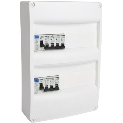 Tableau électrique pré équipé 2 rangées 26 modules – Installation en saillie – Disjoncteurs 2x10A + 2x16A + 3x20A – Température d’utilisation -5°C à +60°C – Nalto