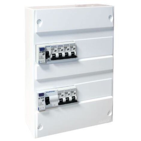Tableau électrique pré-équipé pour logements de T1 à T6 - tableau pré équipé - Tableau pré-équipé 2 rangées / 1 ID 63A type AC /1 ID 63A type A / 10 disj