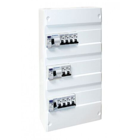 Tableau électrique pré-équipé pour logements de T1 à T6 - tableau pré équipé - Tableau pré-équipé 3 rangées / 2 ID 63A type AC / 1 ID 63A type A / 15 disj