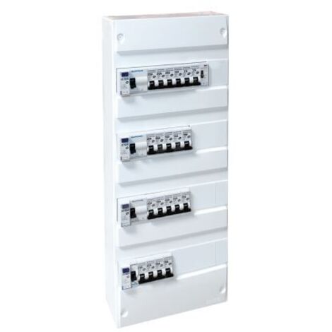 Tableau électrique pré-équipé pour logements de T1 à T6 - tableau pré équipé - Tableau pré-équipé 4 rangées / 3 ID 63A type AC / 1 ID 63A type A / 23 disj