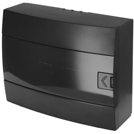 Tableau électrique saillie 12 modules (1x12) IP40 noir porte fumée HOROZ