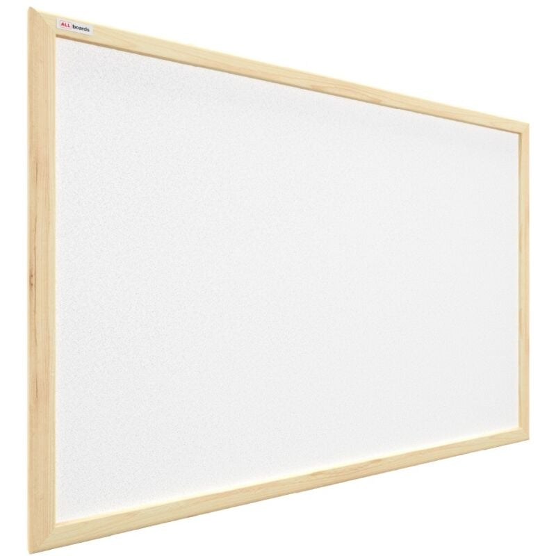 Allboards - Tableau en liege blanc avec cadre en bois 100x80cm 83335055