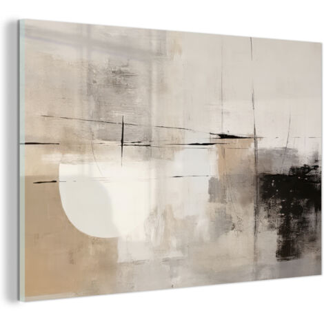 TABLEAU EN PLEXIGLAS Abstrait - Art - Gris Tableau Décoration Murale 60x40