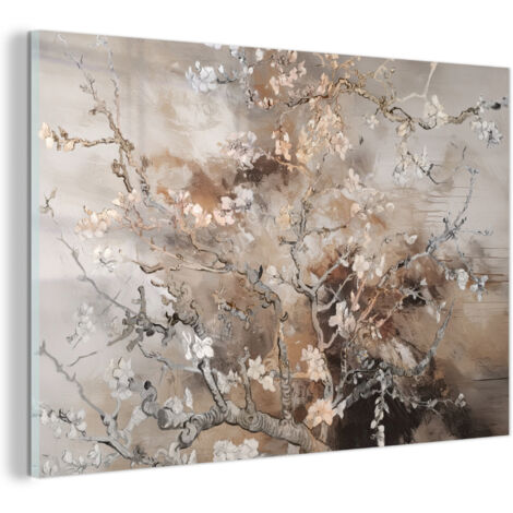 TABLEAU EN PLEXIGLAS Fleur d'amandier - Art - Van Gogh - Beige - Abstrait Décoration Murale 120x80
