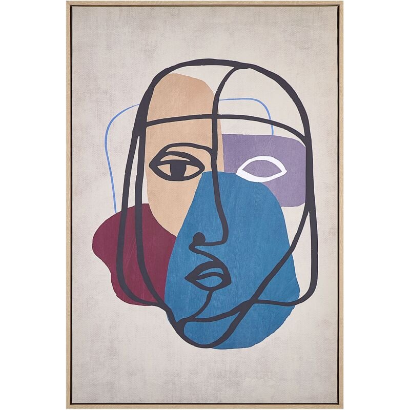 Beliani - Tableau en Polyester Multicolore avec Femme 63 x 93 cm Toile Contemporaine Binetto