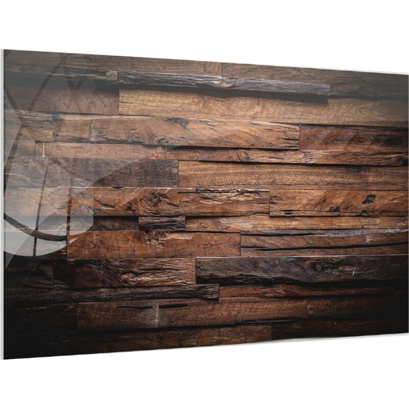 Tableau en Verre Magnétique Bois Sombre 60x40cm, Impression sur Verre