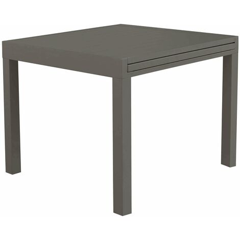 Tableau extensible 90/180x90 cm du jardin extérieur avec structure en aluminium et avion à effet à lattes nilo  DarkGrey