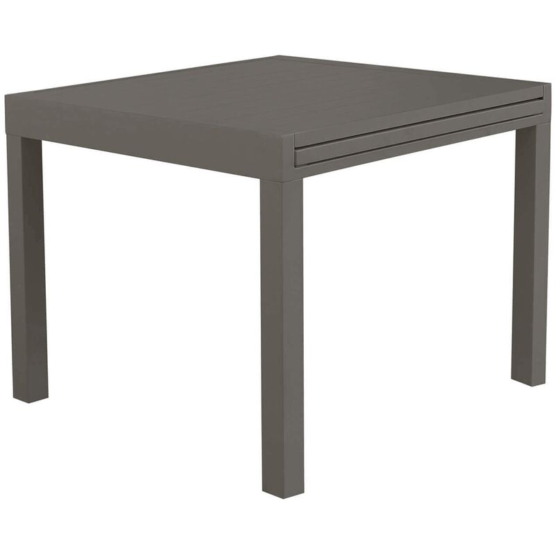 Tableau extensible 90/180x90 cm du jardin extérieur avec structure en aluminium et avion à effet à lattes nilo DarkGrey - DarkGrey