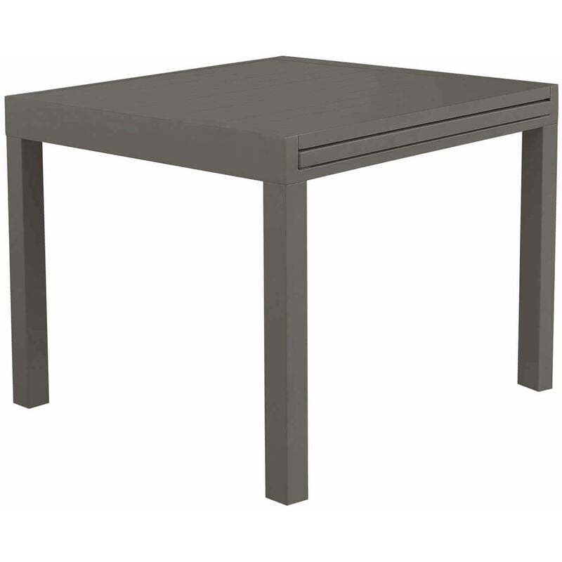 Tableau extensible 90/180x90 cm du jardin extérieur avec structure en aluminium et avion à effet à lattes nilo DarkGrey - DarkGrey