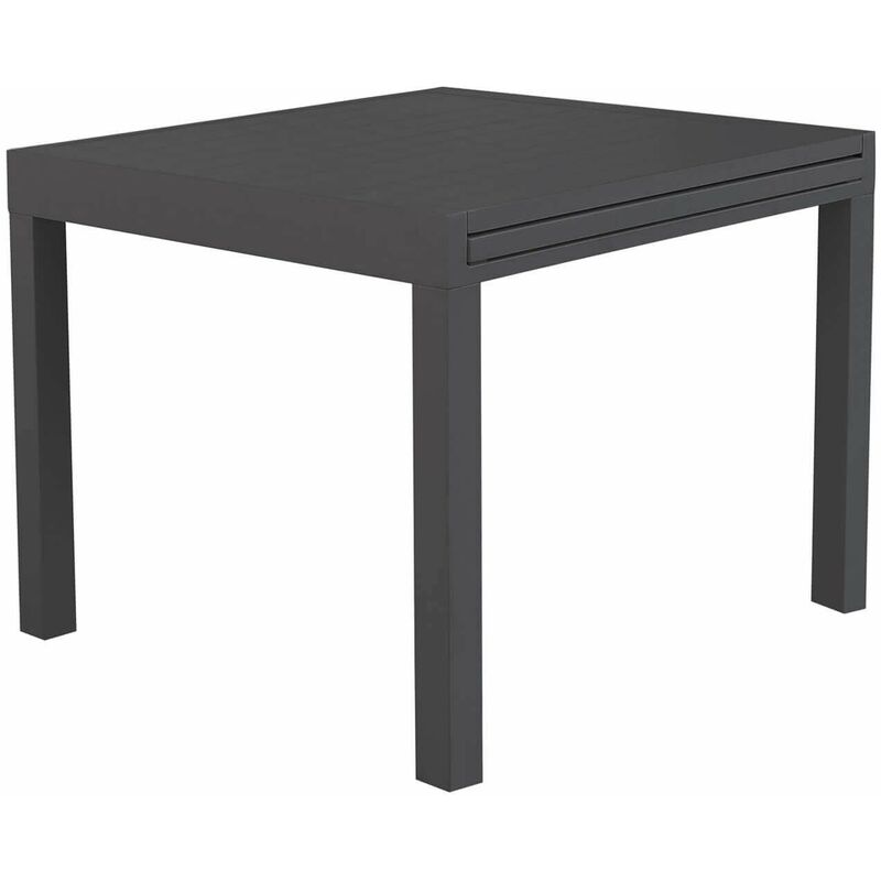 Tableau extensible 90/180x90 cm du jardin extérieur avec structure en aluminium et avion à effet à lattes nilo Black - Black