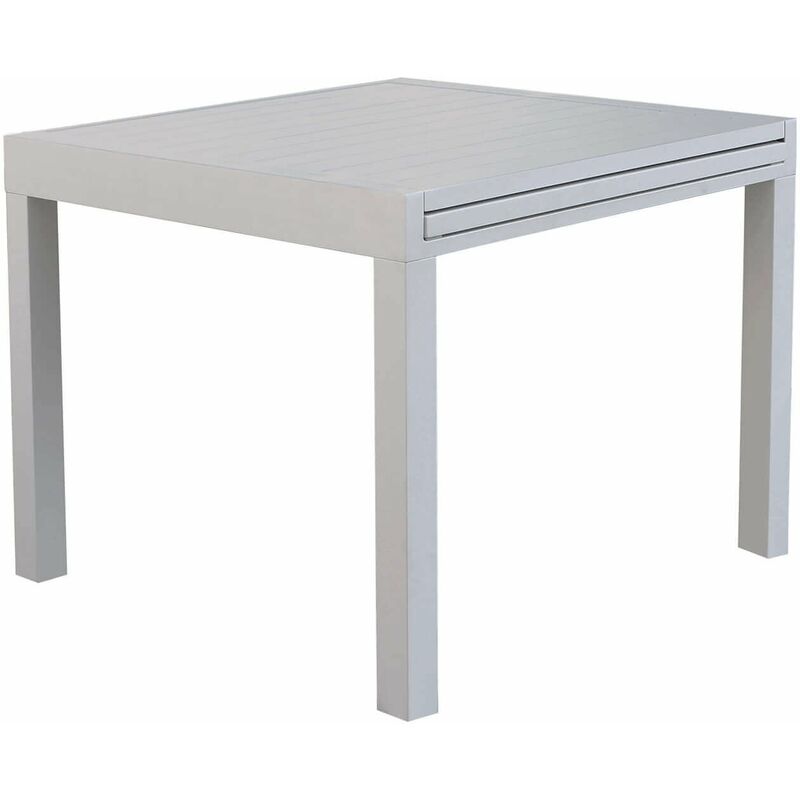 Tableau extensible 90/180x90 cm du jardin extérieur avec structure en aluminium et avion à effet à lattes nilo Beige - Beige