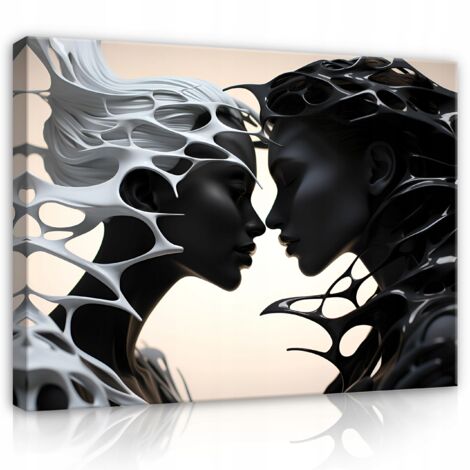 tableau femme abstrait baiser salon 120x80
