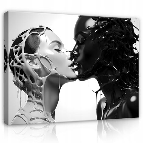 tableau femme couple abstrait xxl pour mur 120x80
