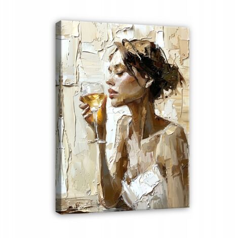 tableau femme vin comme peint sur toile Murale pour salon chambre 100x70
