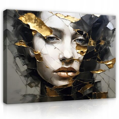 tableau femme visage abstrait moderne 60x40