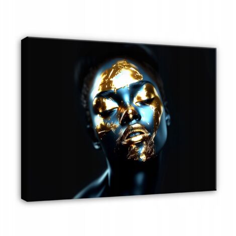 tableau femme visage abstrait or moderne sur toile Murale 60x40