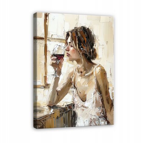tableau femme visage vin comme peint sur toile Murale pour chambre 40x30