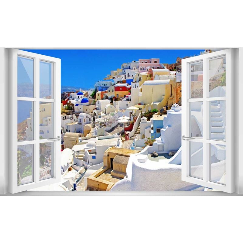 Hxadeco - Tableau Paysage Cliché dans les Iles Santorin - Made in France - 80x50cm