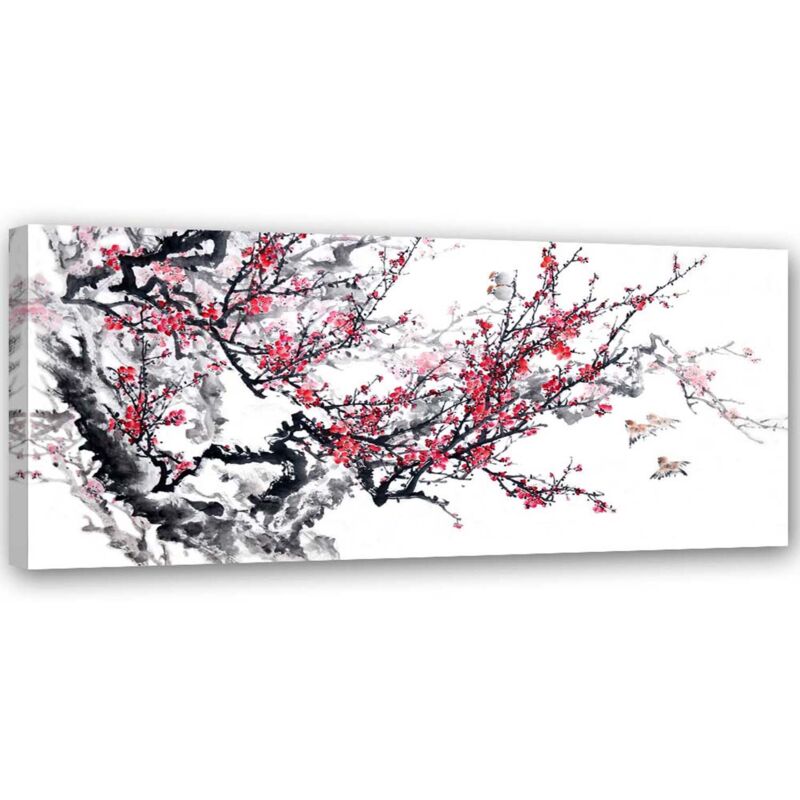 Image sur toile, Fleurs de cerisier du Japon - 90x30