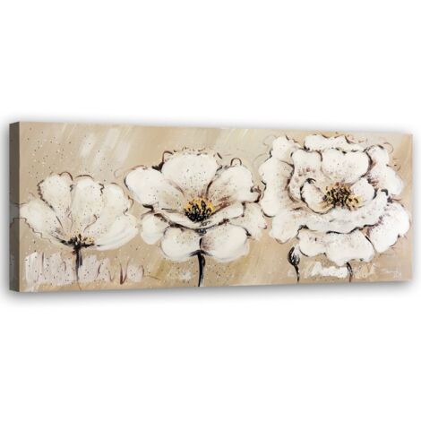 Tableau, Fleurs de bohème peintes - 90x30