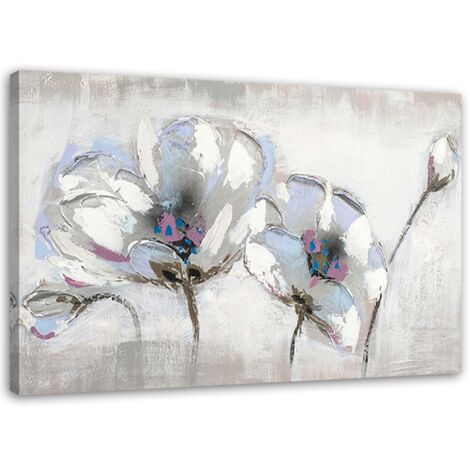 Tableau, Fleurs peintes shabby chic - 120x80