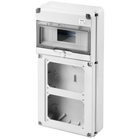 Tableau Gewiss 10 modules avec 2 brides pour prises industrielles GW68019N