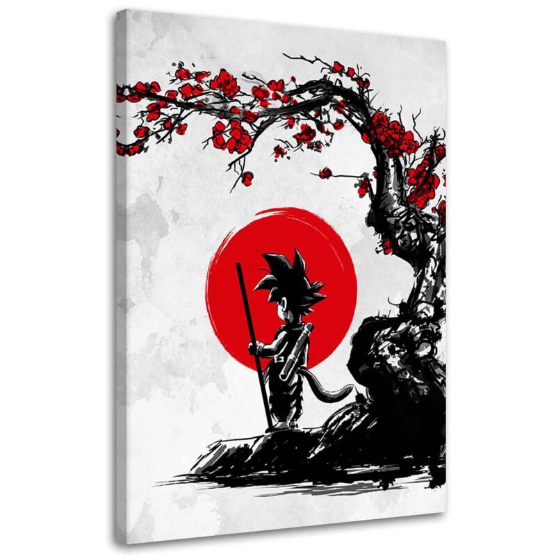 Image sur toile, Goku et la lune rouge Anime - 60x90