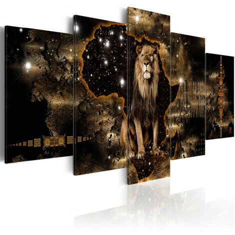 Tableau - Golden Lion (5 Parts) Wide 200x100