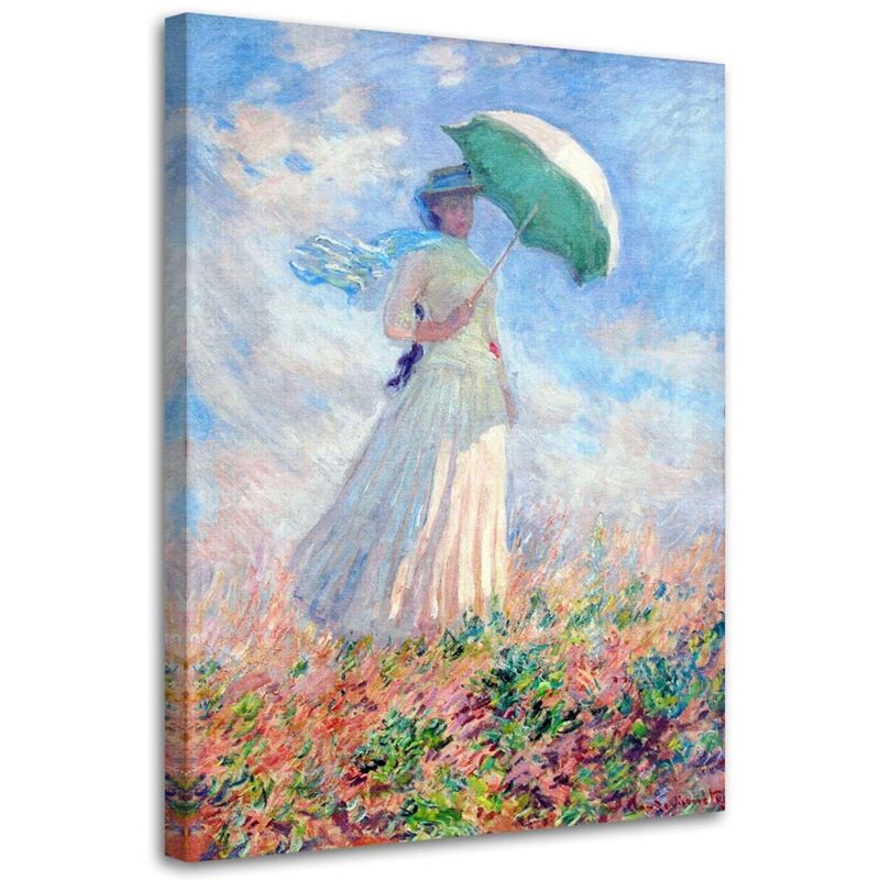 Tableau sur toile REPRODUCTION Femme au parapluie - C.Monet 40x60