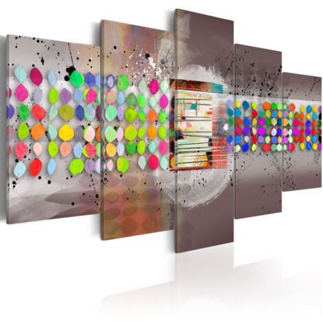 Tableau Imprimé "Abstrait Pois" 50 x 100 cm