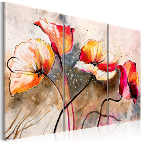 Runa art Tableau Décoration Murale Fleurs Coquelicots 200x100 cm - 4