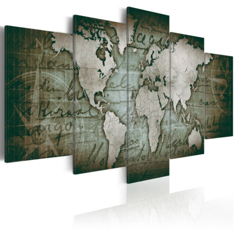 Tableau Imprimé "Emerald Map" 100 x 200 cm