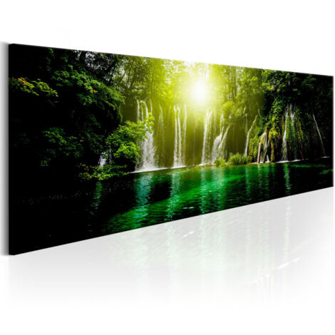 Tableau Imprimé "Emerald Treasure" 40 x 120 cm