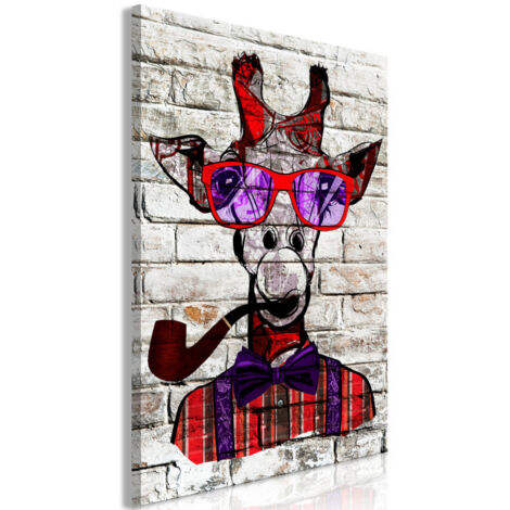 Tableau Imprimé "Hipster Giraffe" 60 x 90 cm