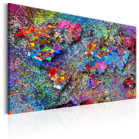 Tableau Imprimé "Map : Jackson Pollock Inspiration" 40 x 60 cm