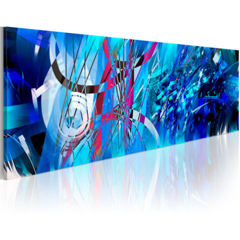Tableau Imprimé "Pluie Turquoise" 40 x 120 cm