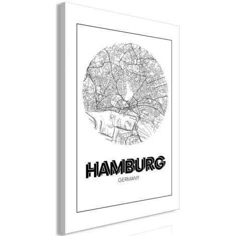 Tableau Imprimé "Retro Hamburg" 60 x 90 cm