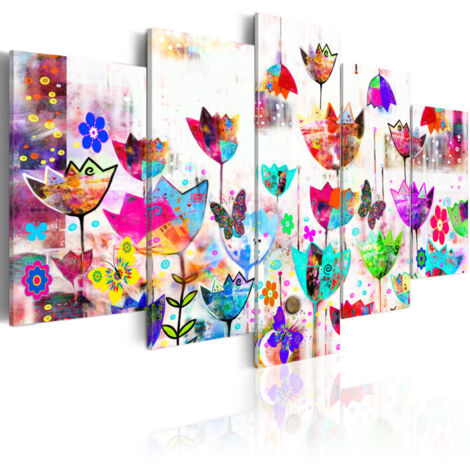 Tableau Imprimé "Tulipes dans la Pluie" 50 x 100 cm