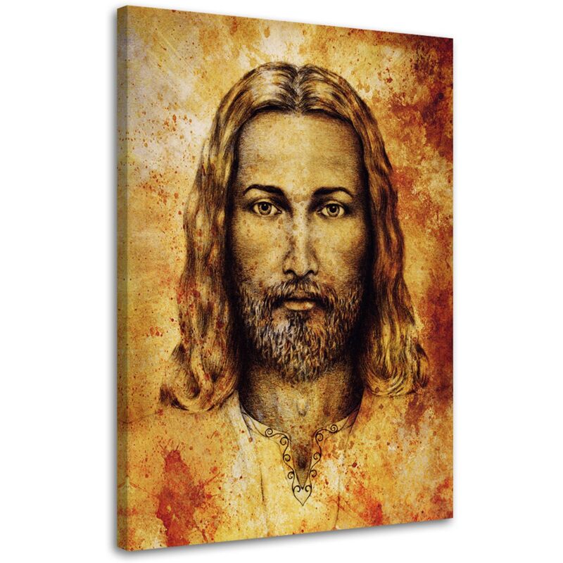 Image sur toile, Linceul de Turin, Visage de Jésus Christ - 80x120