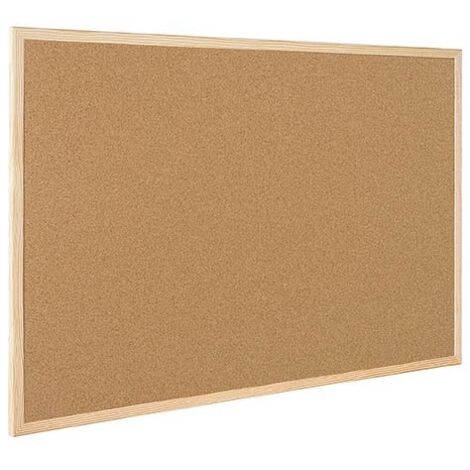 Tableau liège avec cadre en bois 120 x 90 cm – Épaisseur 1,4 cm – Capacité d'affichage jusqu'à 16 feuilles A4 – Fixations murales incluses – Bi-Office