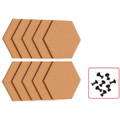 Tableau liége hexagonal nid d'abeilles" - 15x17 cm - 10 piéces"