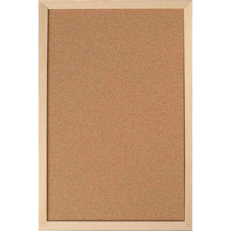 Decosa Tableau liège - avec encadrement en bois - 600 x 400 x 15 mm - 10 pces - Marron