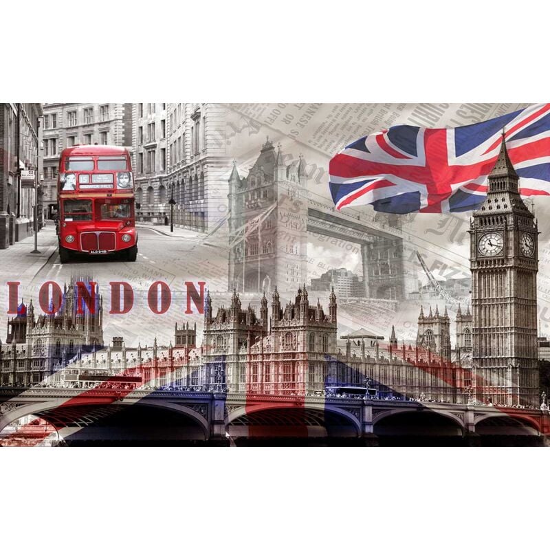 Hxadeco - Tableau london graphique england - 80x50 cm