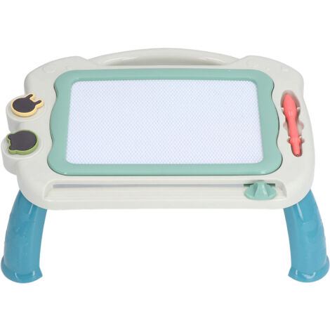 Tableau Magnétique à Dessin Réutilisable pour Enfants 3 Ans et Plus, avec Pieds et Palette de Couleurs Effaçables, Vert Gris