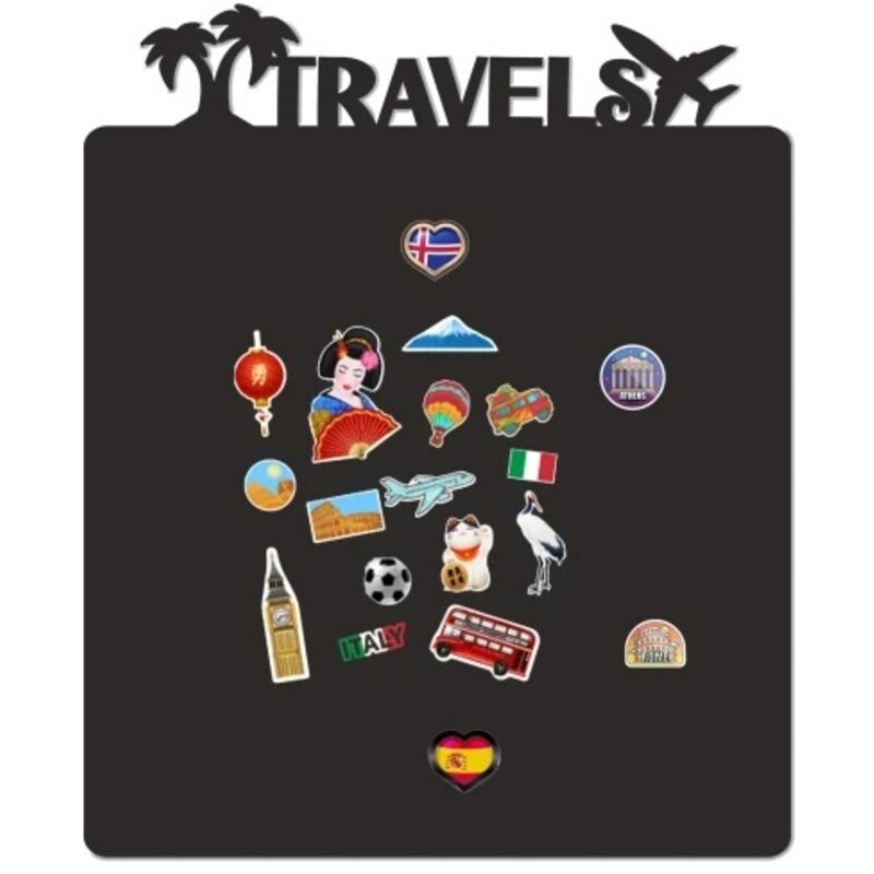 Tableau magnétique autocollant de voyage, tapis magnétique pour mur 58x70