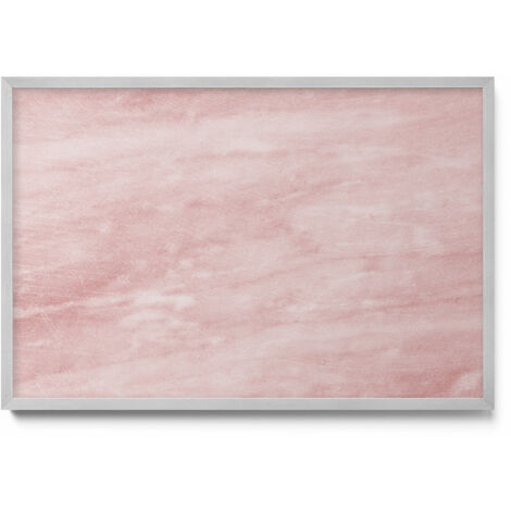Tableau Magnétique décoratif en Métal – idéal pour Aimants - Texture roche pastel - Minimaliste - Cadre Argenté - 60x40 cm - Panneau Magnétique